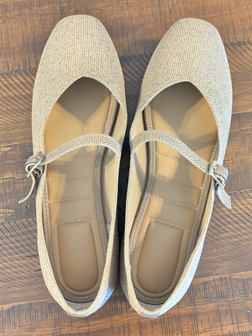 Women's Kelly & Katie Tajah Beige Glitter Mary Jane Flats